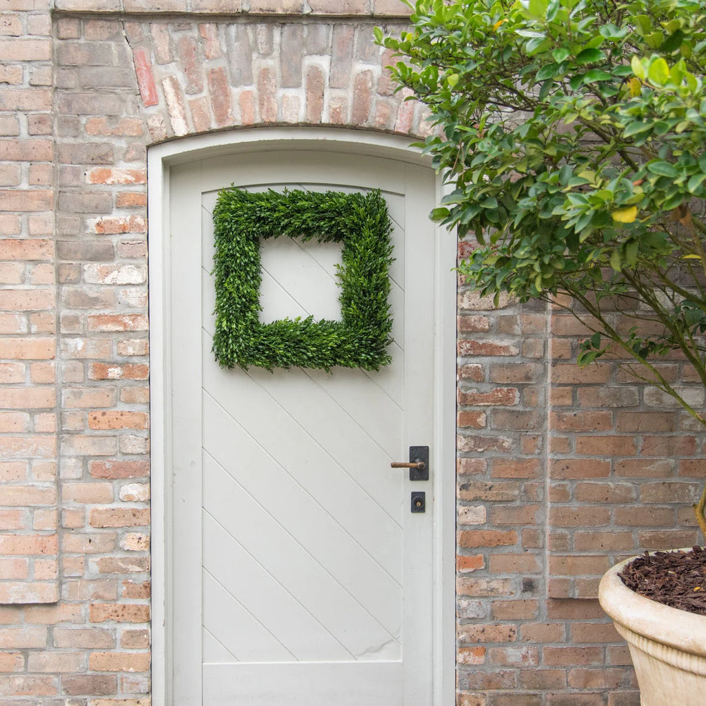 Square Artificial Boxwood Wreath