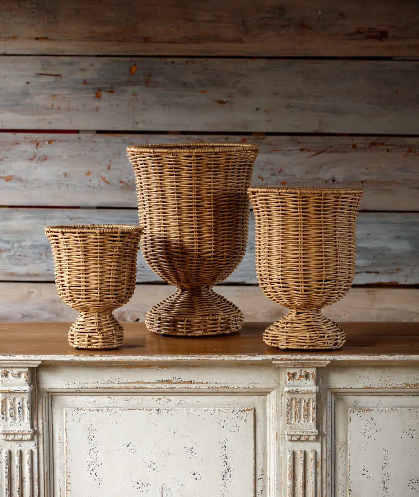 POLY WEAVE URNS SET OF 3