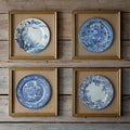 COLLECTED BLUE & WHITE PLATES FRAMED PRINTS, SET OF 4
