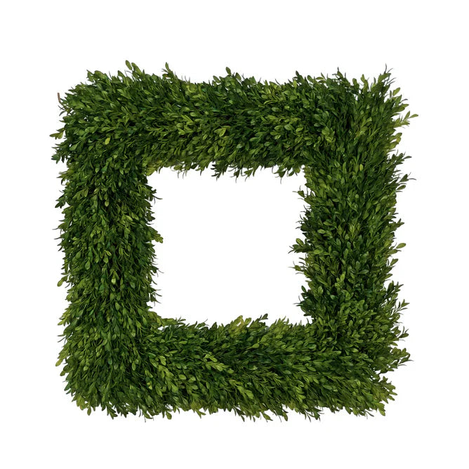 Square Artificial Boxwood Wreath